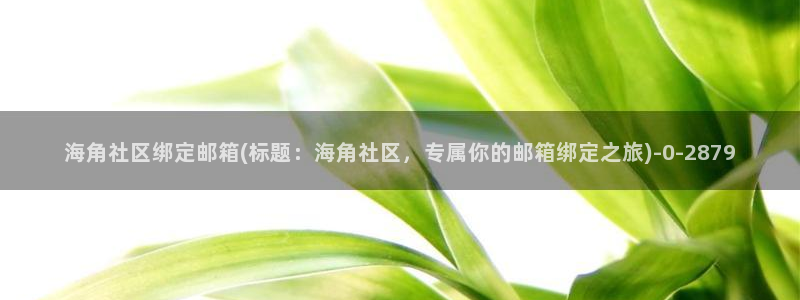 海角社区网盘下载：海角社区绑定邮箱(标题：海角社区，专属你的邮箱绑定之旅)